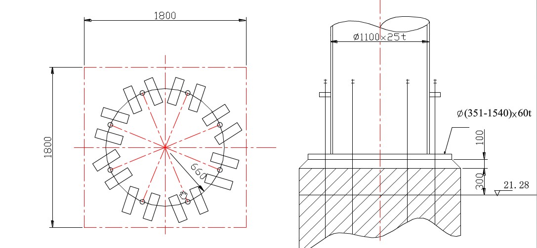 回轉(zhuǎn)窯砂漿墩及墊鐵制作